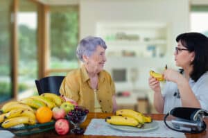 Home care provides nutritional support and help with daily activities to promote overall health in aging seniors.